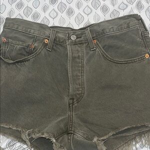 Levis 501 shorts Olive Green Women's Denim Shorts size 30 waist